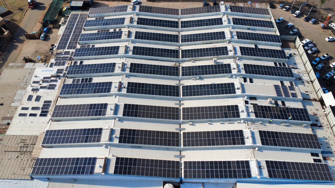 Commercial complex with rooftop solar installation delivered by Afribiz
